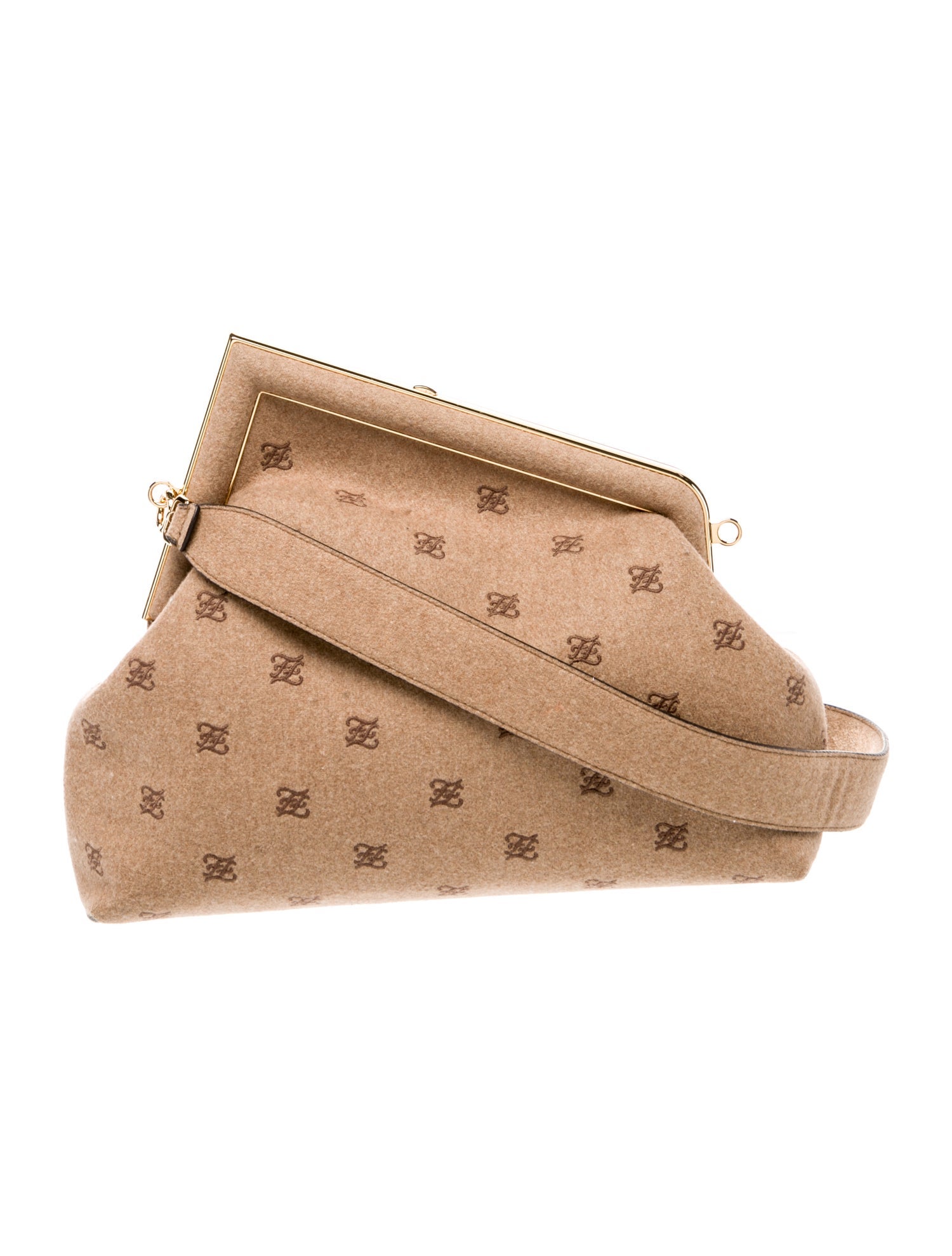 Fendi Karligraphy Shearling Karligraphy F Bag Medium