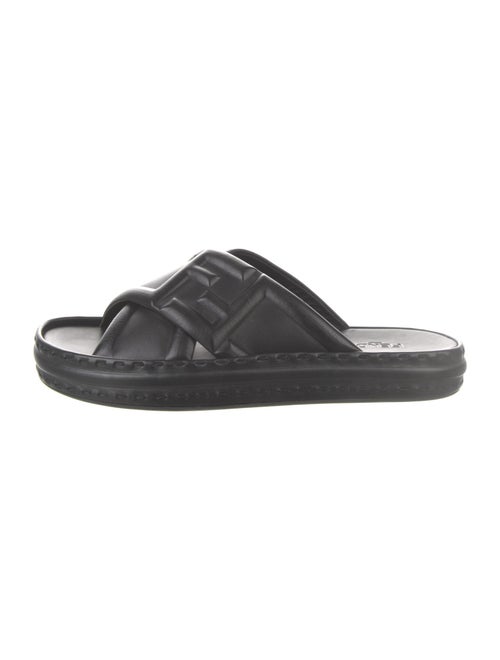 Fendi Zucca FF Logo Leather Slides