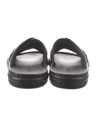 Fendi Zucca FF Logo Leather Slides