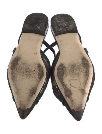 Fendi Mesh Embroidered Accent Mules