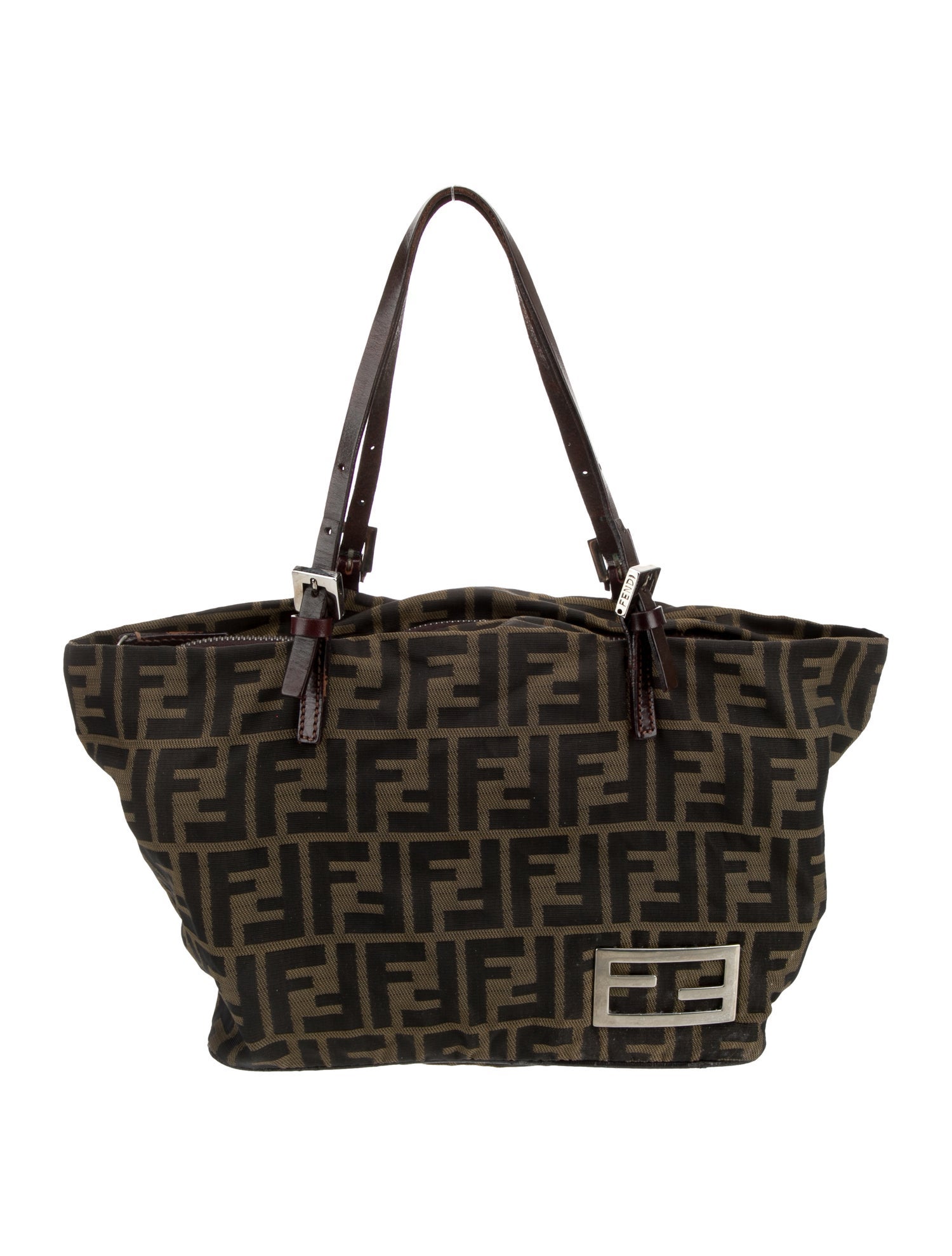 FENDI バッグ Fendi Daisy Embroidered Denim Baguette - Burgundy Shoulder
