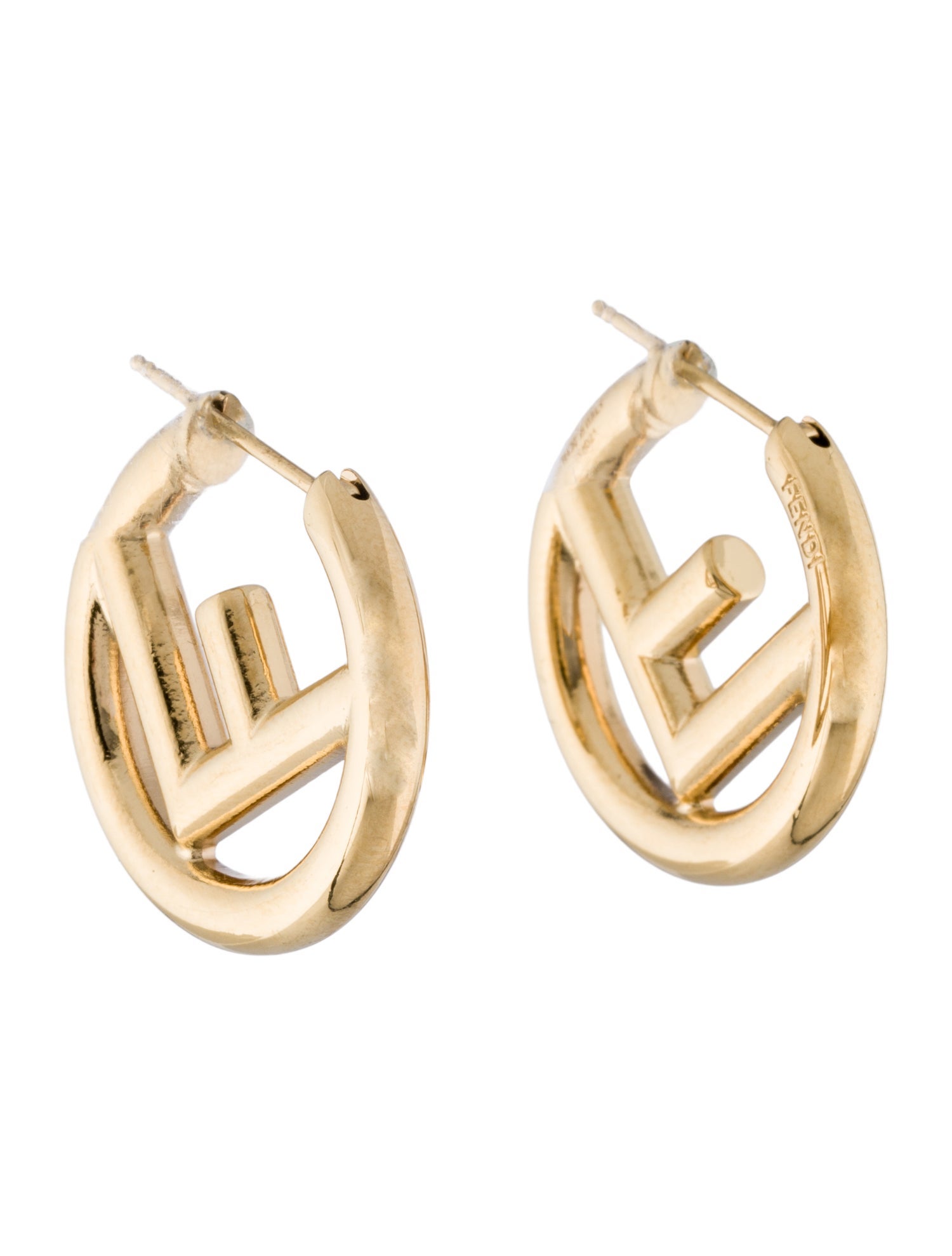 Fendi Logo Hoop Earrings