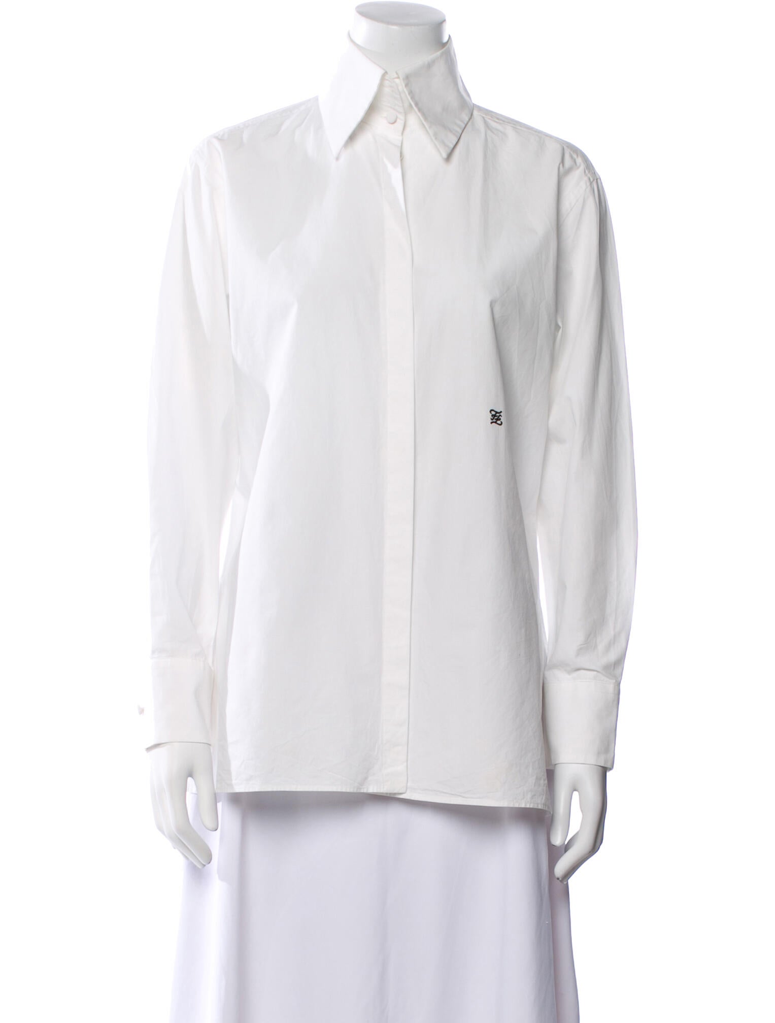 Fendi Long Sleeve Button-Up Top