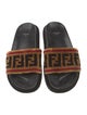 Fendi Zucca FF Logo Velvet Slides