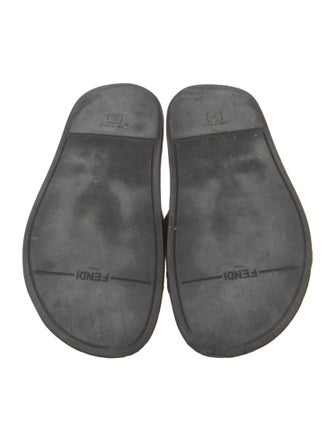 Fendi Zucca FF Logo Velvet Slides