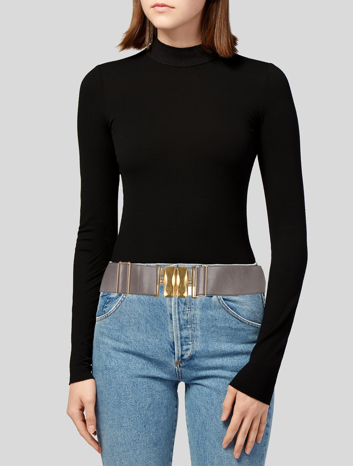Fendi Wide Leather Waist Belt