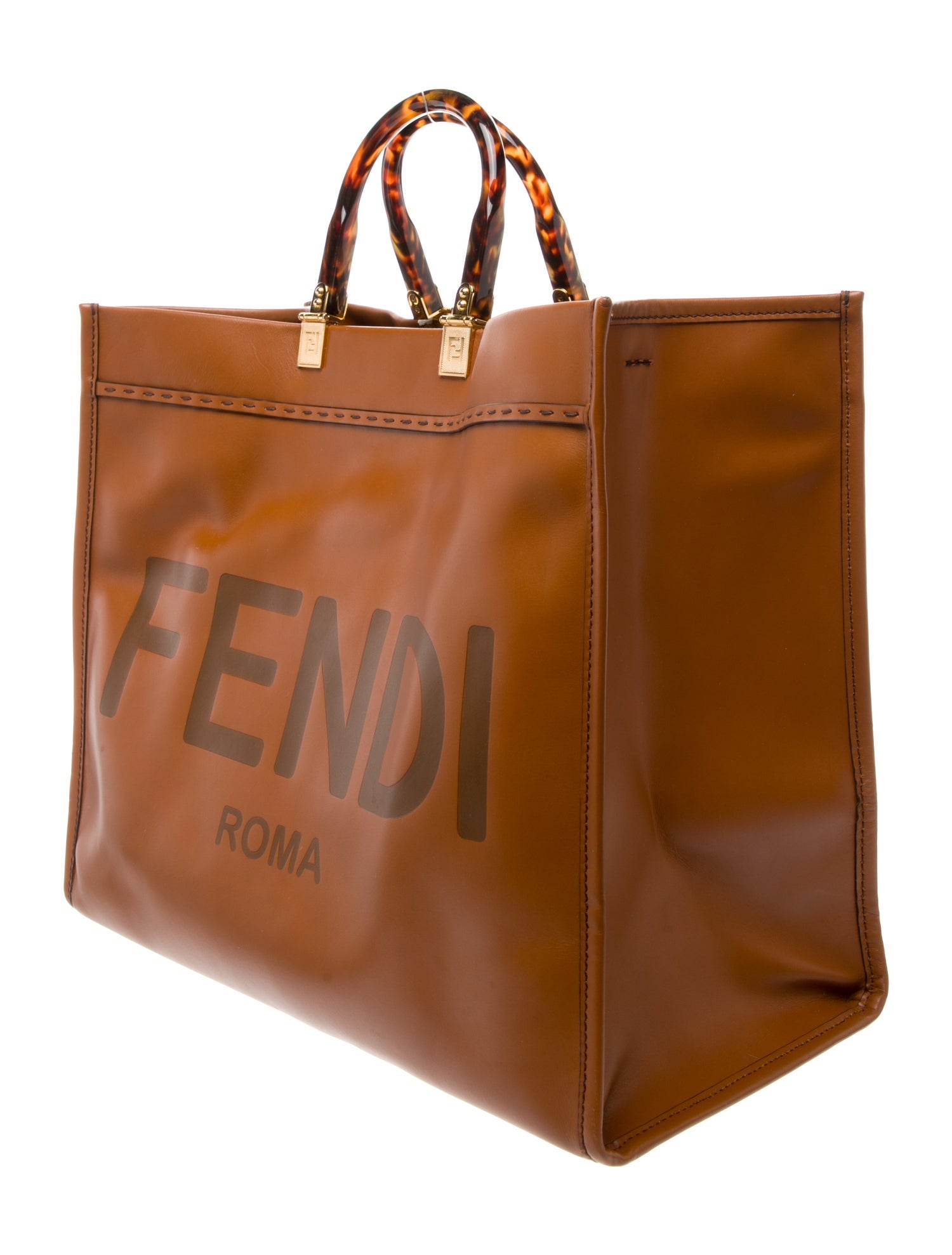 Fendi Leather Sunshine Large Taba Leather Shopping Bag Medium