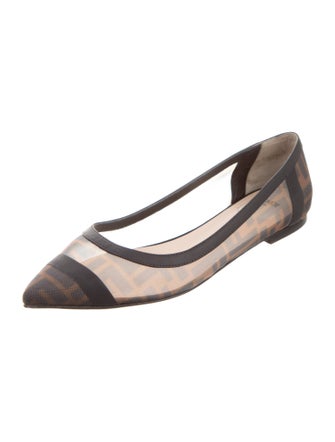 Fendi Zucca FF Logo Mesh Ballet Flats
