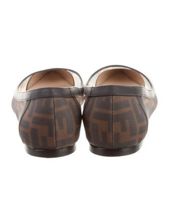 Fendi Zucca FF Logo Mesh Ballet Flats