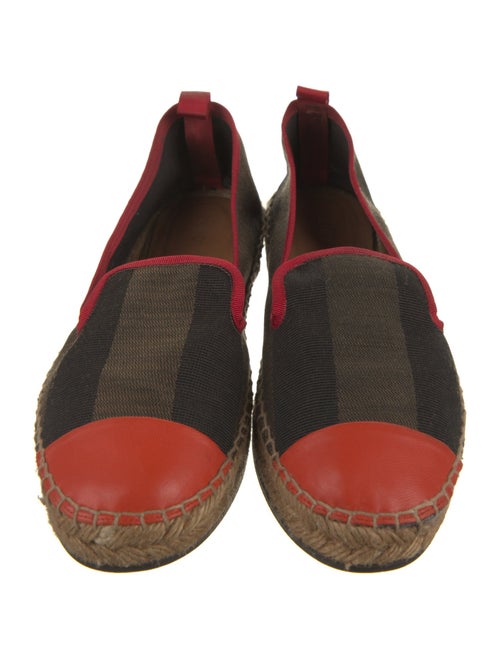 Fendi Pequin Pattern Canvas Espadrilles