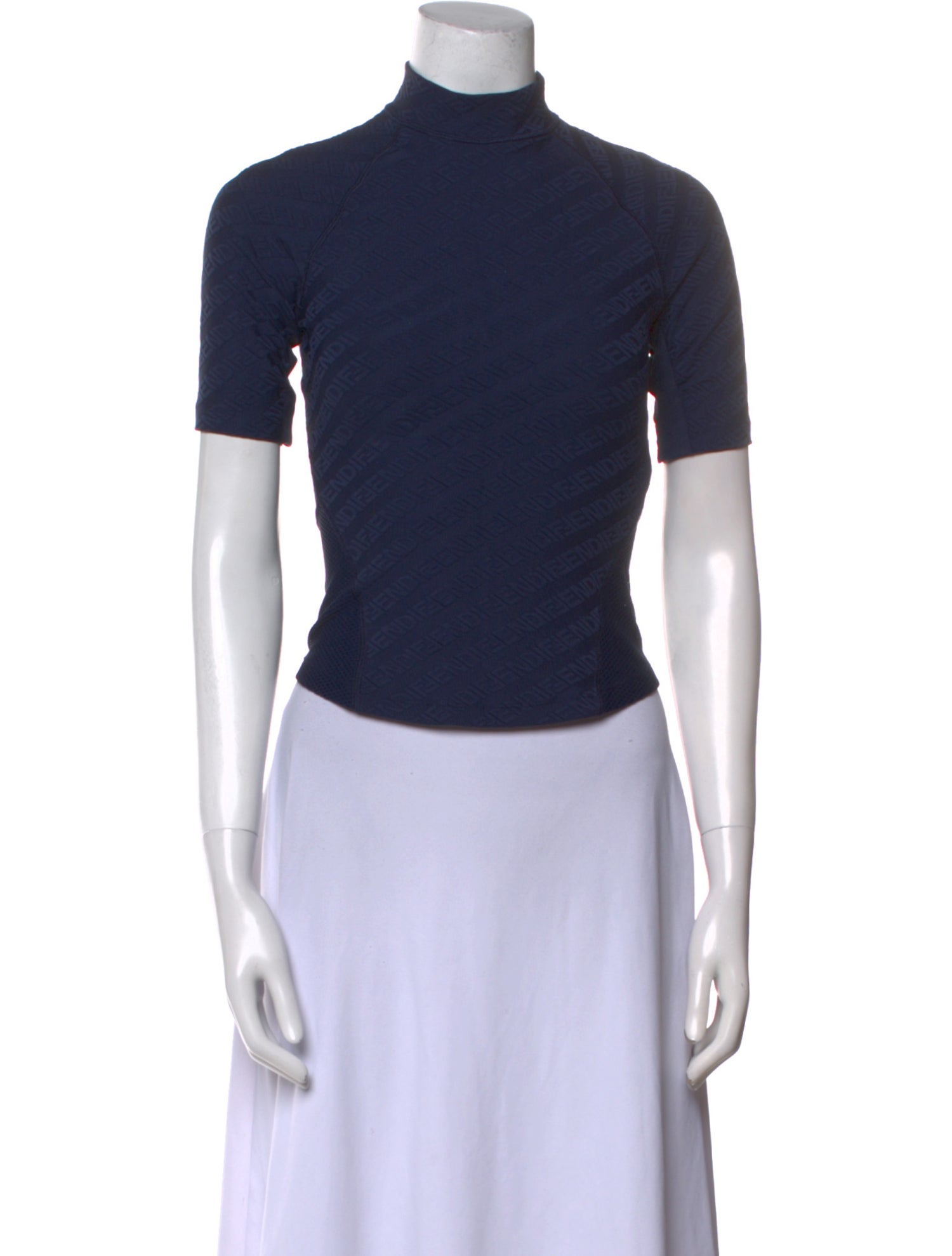 Fendi 2022 Mock Neck Crop Top