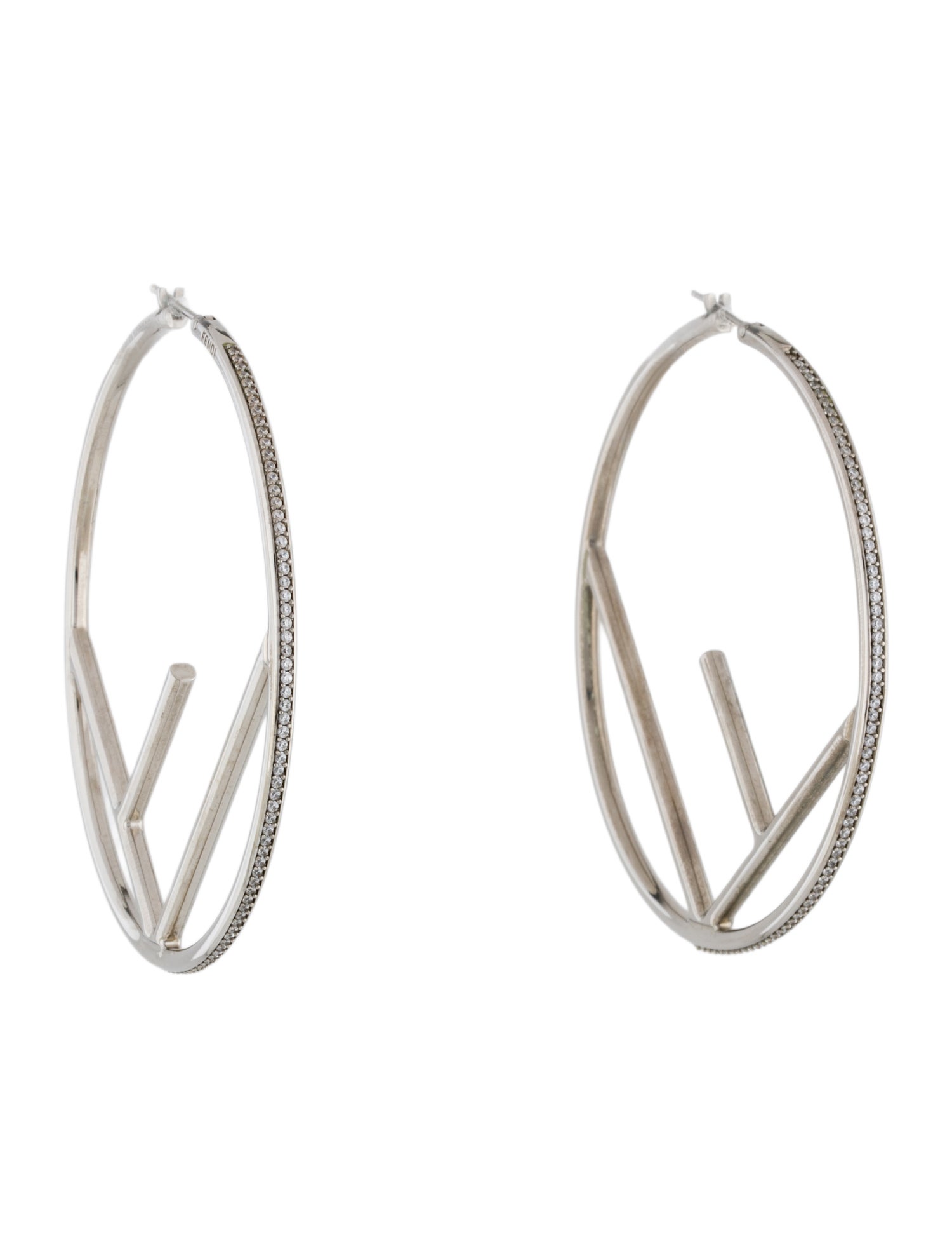 Fendi Crystal F Is Fendi Hoop Earrings