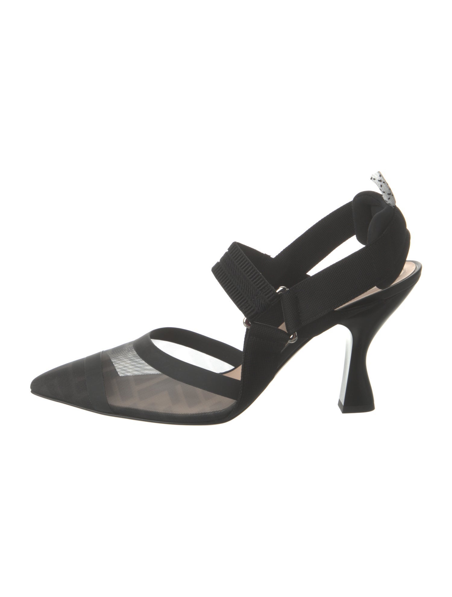 Fendi Zucca FF Logo Mesh Slingback Pumps