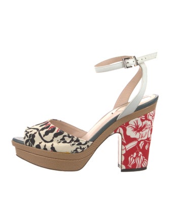 Fendi Canvas Floral Print Sandals