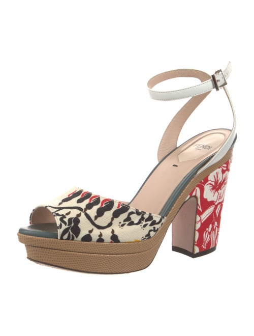Fendi Canvas Floral Print Sandals
