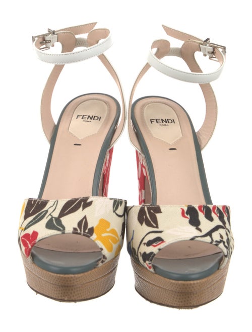 Fendi Canvas Floral Print Sandals