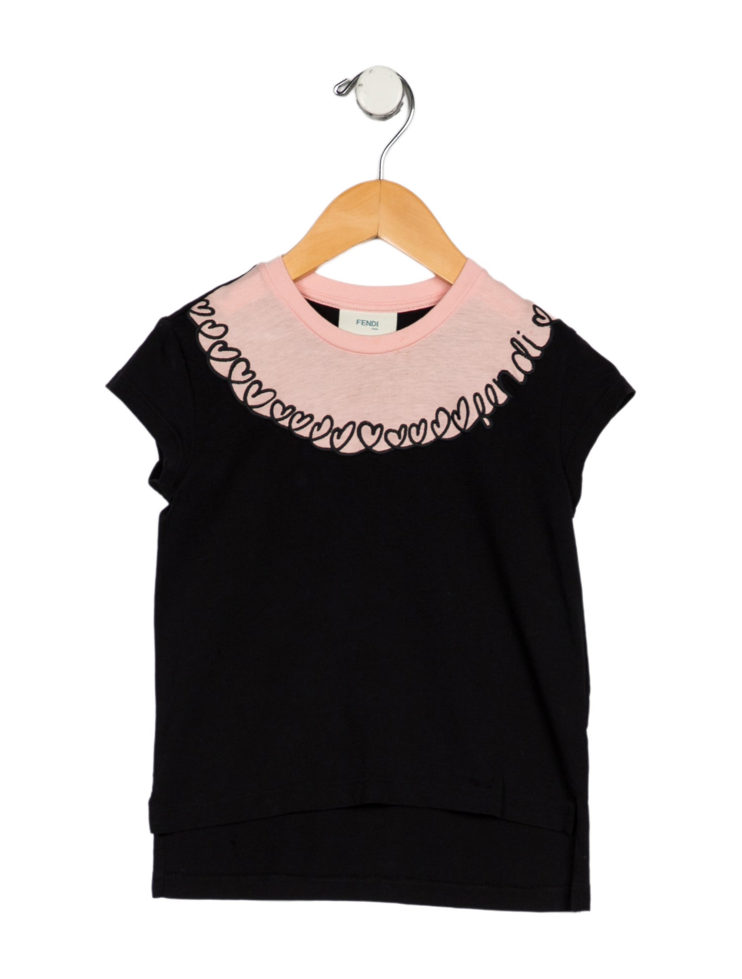 Fendi Fendi Girls' Embroidered Short Sleeve Shirt