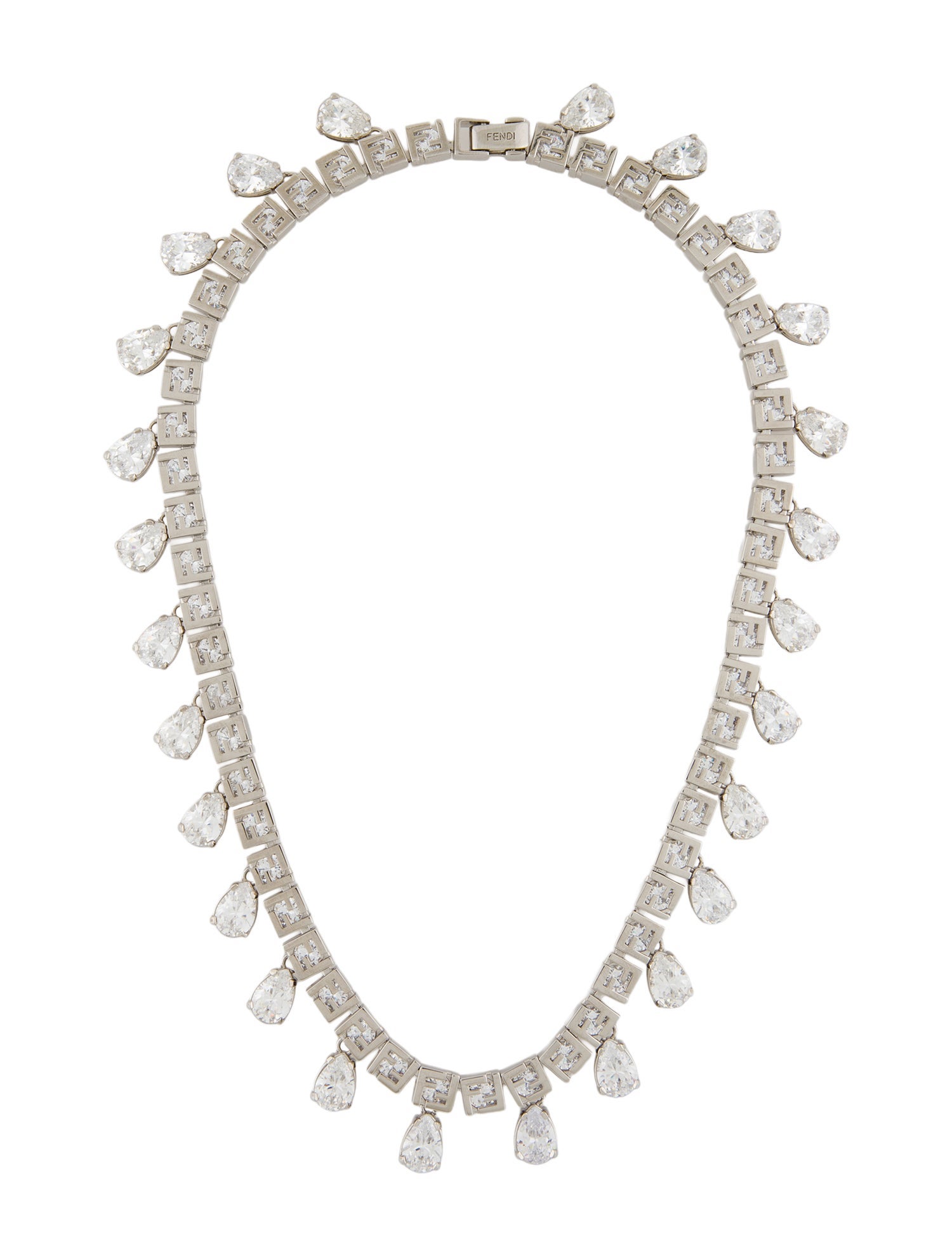 Fendi Crystal Logo Collar Necklace