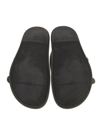 Fendi Zucca FF Logo Leather Slides