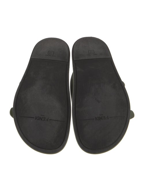 Fendi Zucca FF Logo Leather Slides