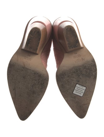 Fendi Embossed Leather Colorblock Pattern Riding Boots