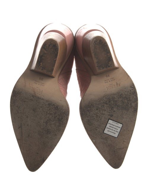 Fendi Embossed Leather Colorblock Pattern Riding Boots