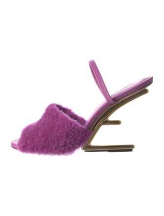 Fendi Shearling Fur Trim Slides