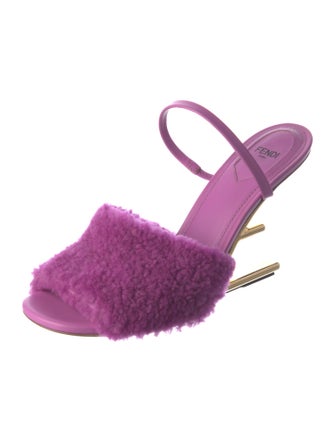 Fendi Shearling Fur Trim Slides