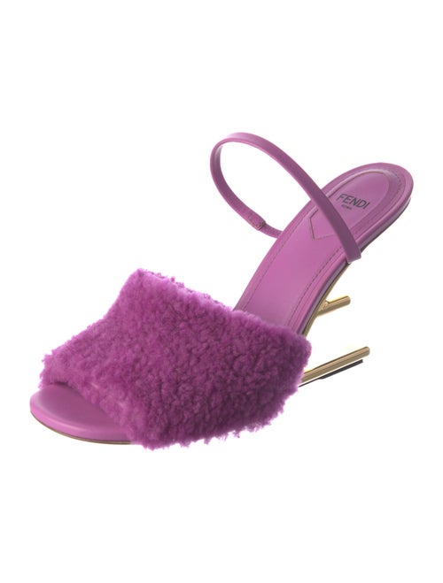 Fendi Shearling Fur Trim Slides