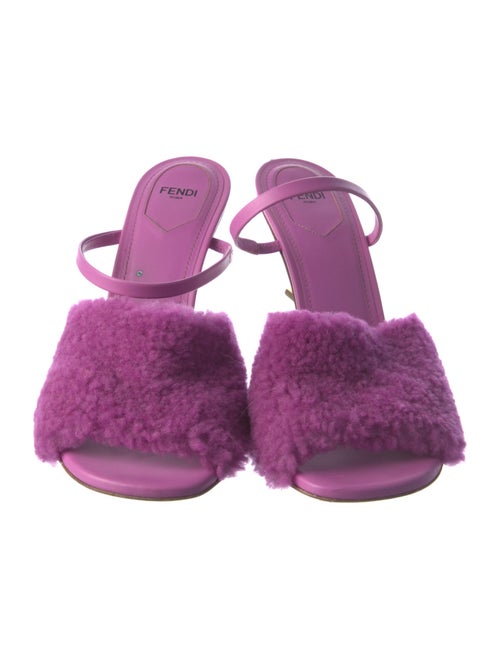 Fendi Shearling Fur Trim Slides