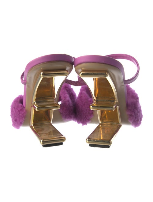 Fendi Shearling Fur Trim Slides