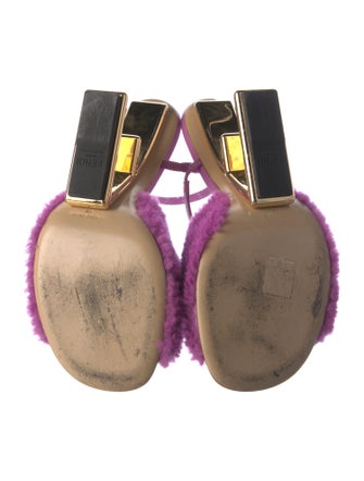 Fendi Shearling Fur Trim Slides