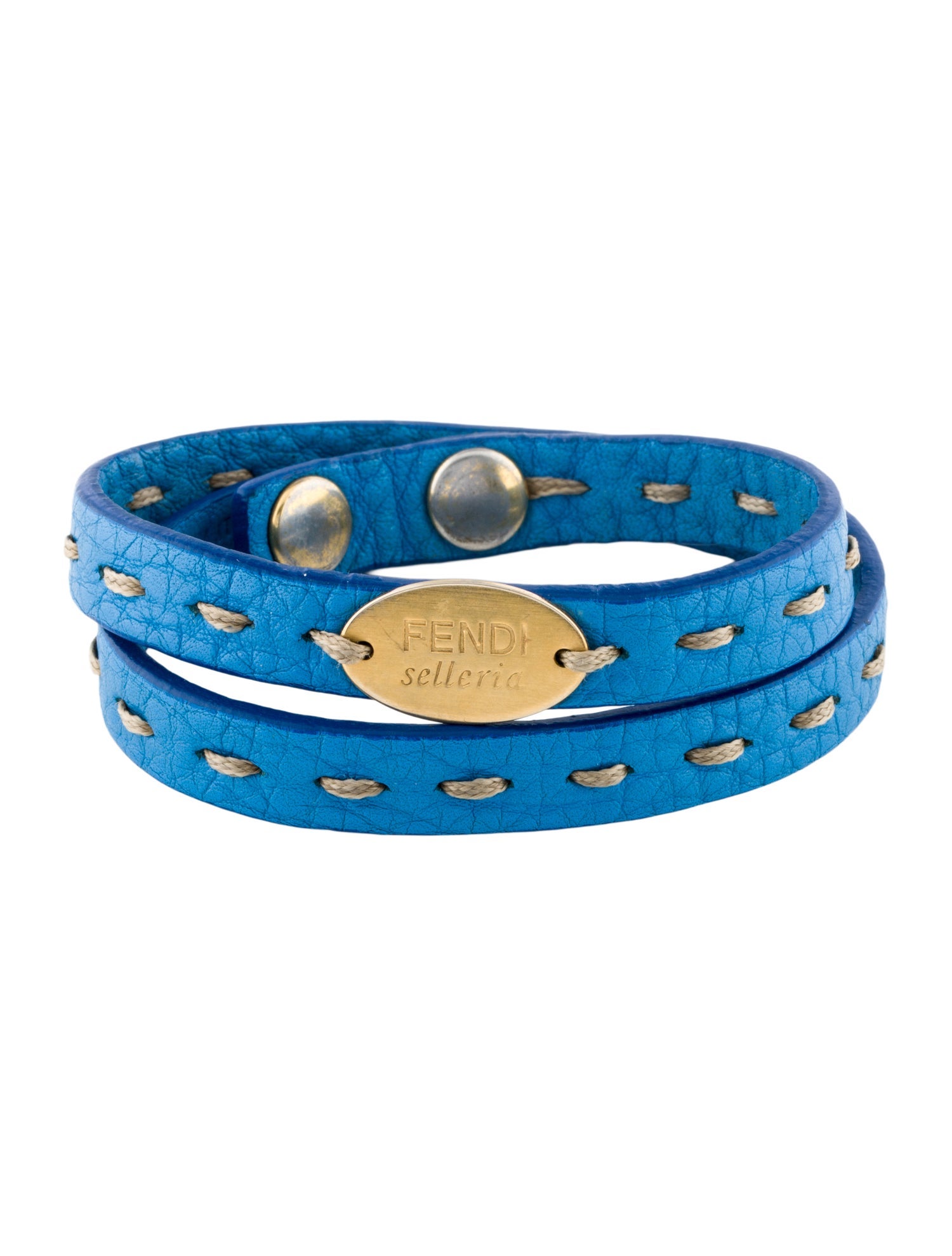 Fendi Leather Selleria Wrap Bracelet