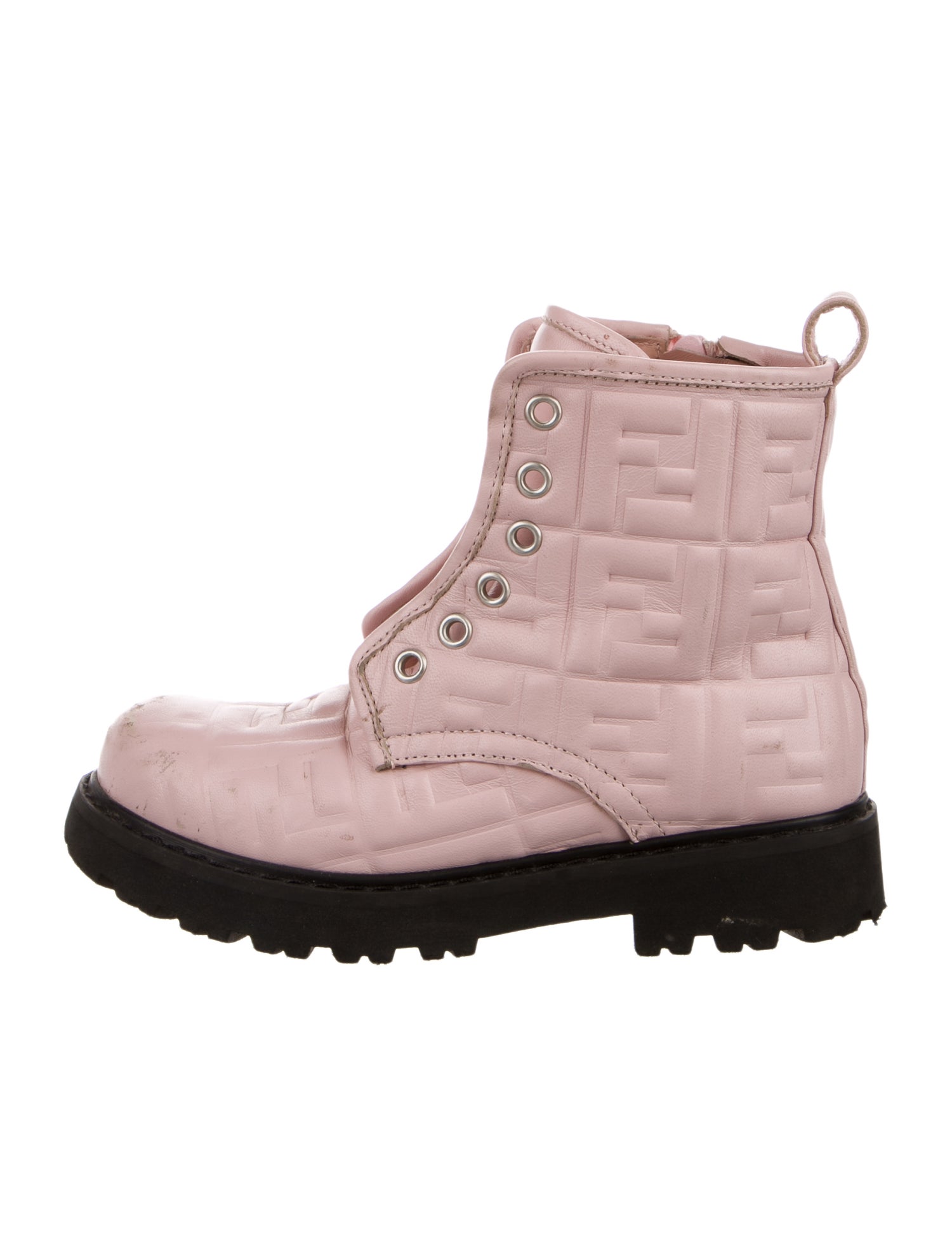Fendi Kids' Zucca Combat Boots