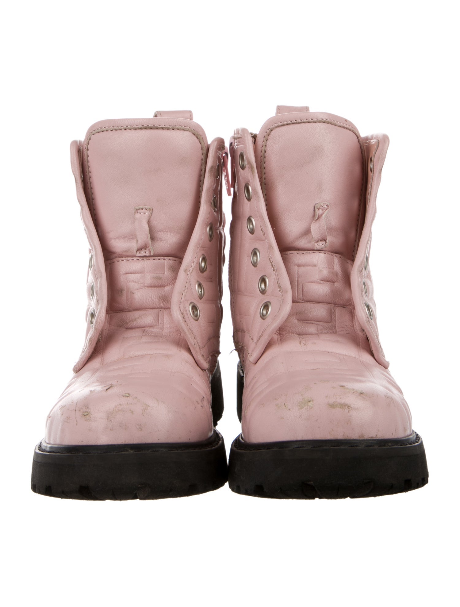 Fendi Kids' Zucca Combat Boots