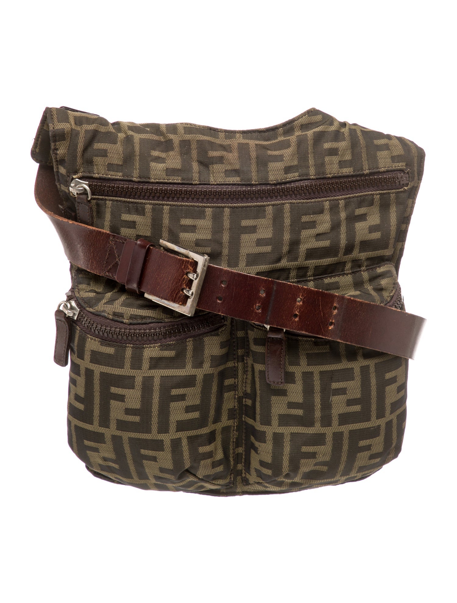 Fendi Zucca FF Messenger Bag Vintage