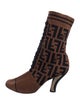 Fendi Zucca FF Logo Printed Lace-Up Boots