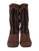 Fendi Zucca FF Logo Printed Lace-Up Boots