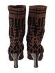 Fendi Zucca FF Logo Printed Lace-Up Boots