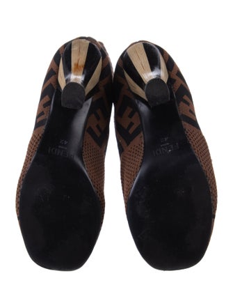 Fendi Zucca FF Logo Printed Lace-Up Boots