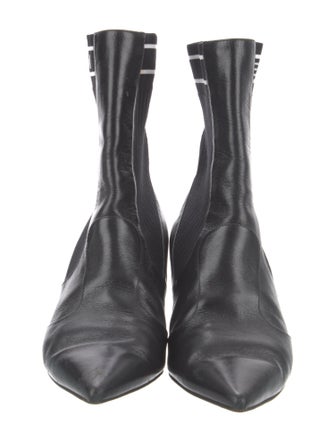 Fendi Leather Graphic Print Sock Boots