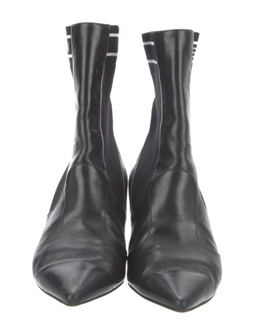 Fendi Leather Graphic Print Sock Boots