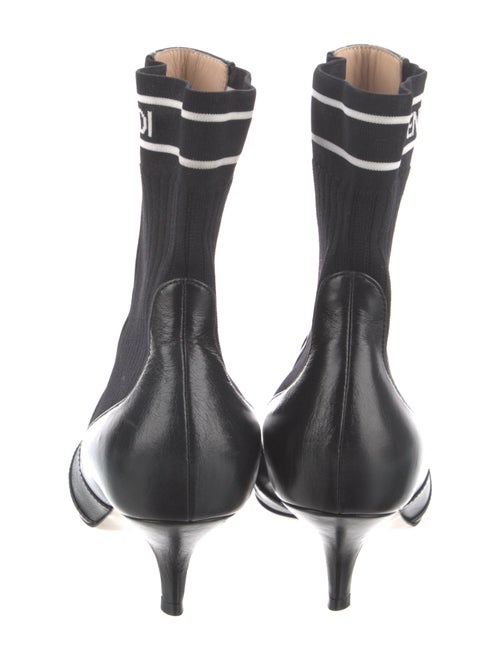 Fendi Leather Graphic Print Sock Boots
