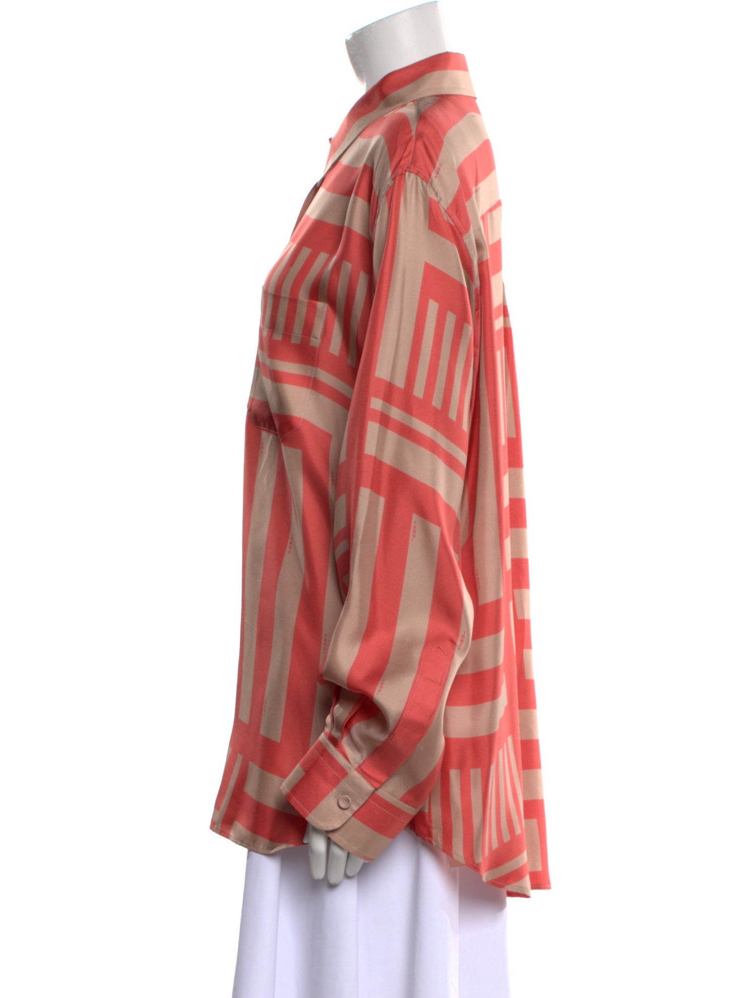 Fendi FF Labyrinth Silk Button-Up Top