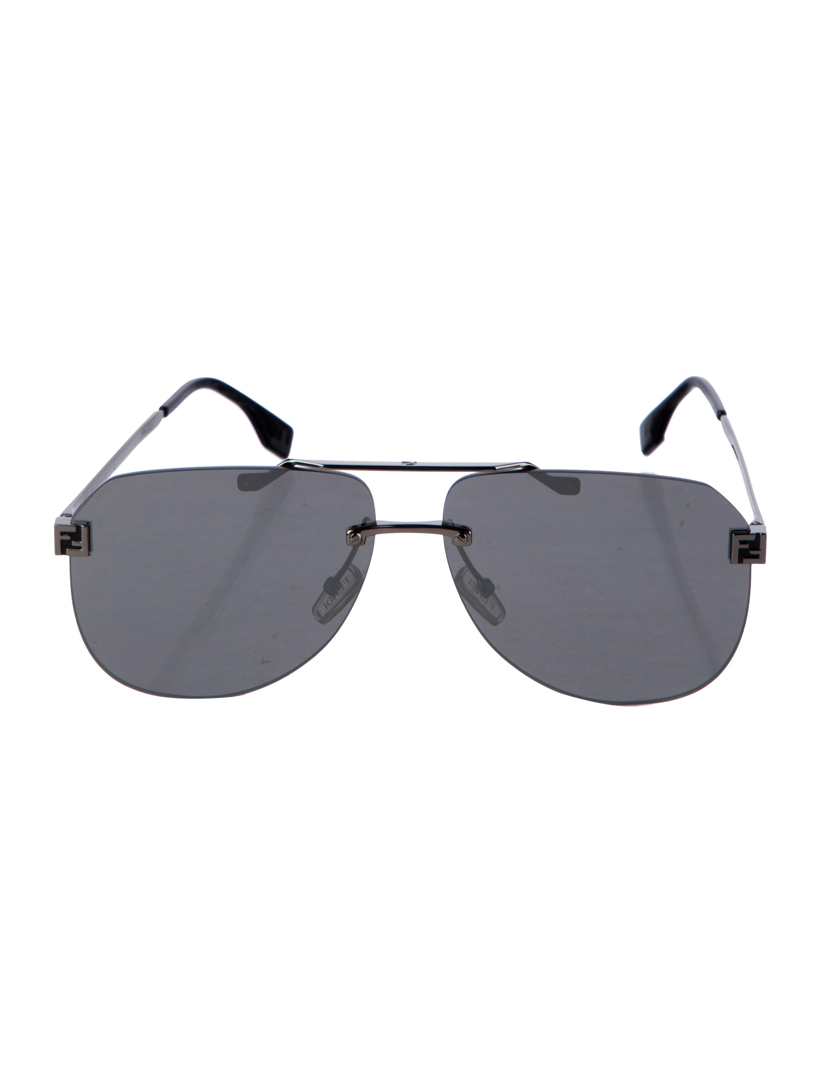 Fendi Zucchino FF Logo Aviator Sunglasses