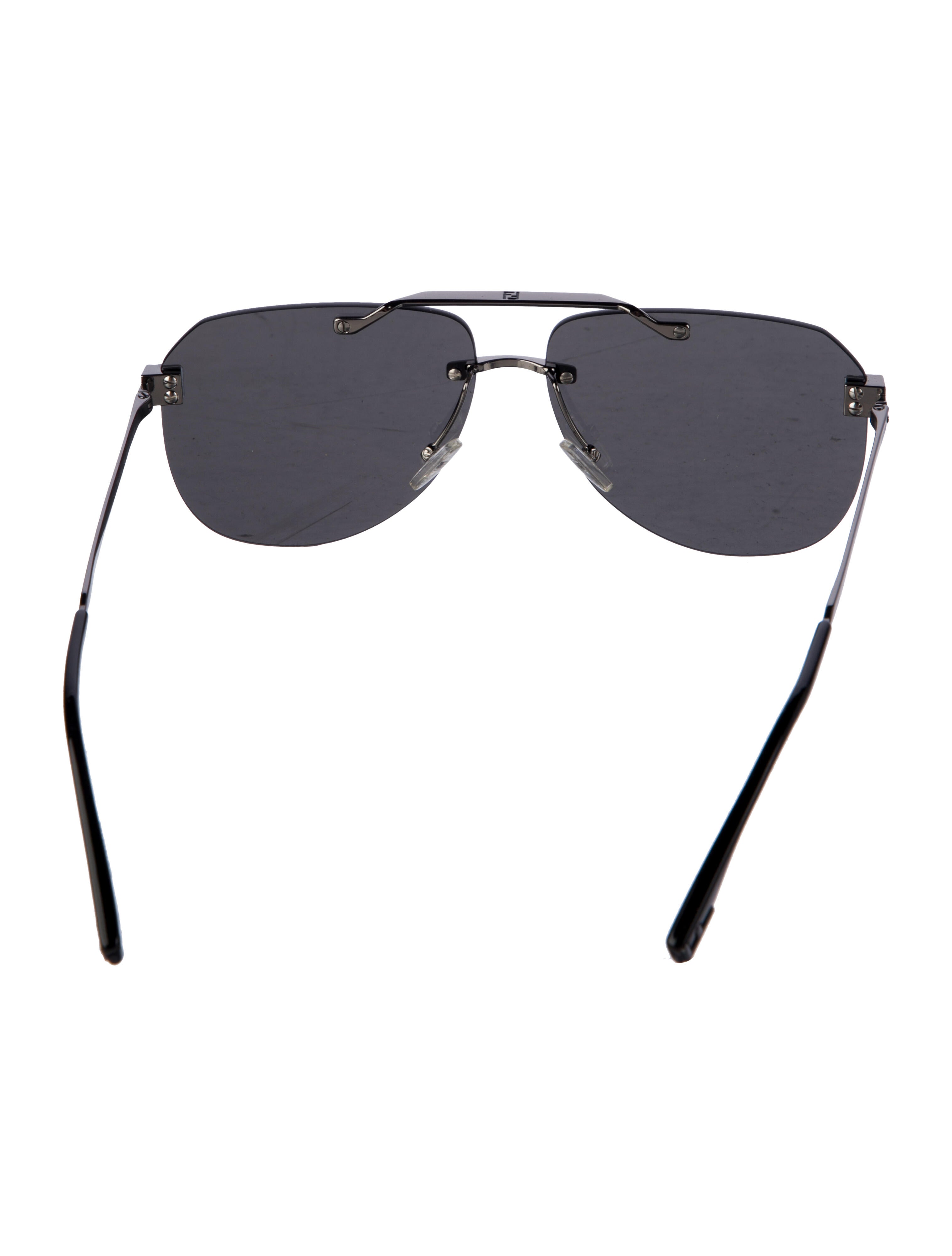Fendi Zucchino FF Logo Aviator Sunglasses