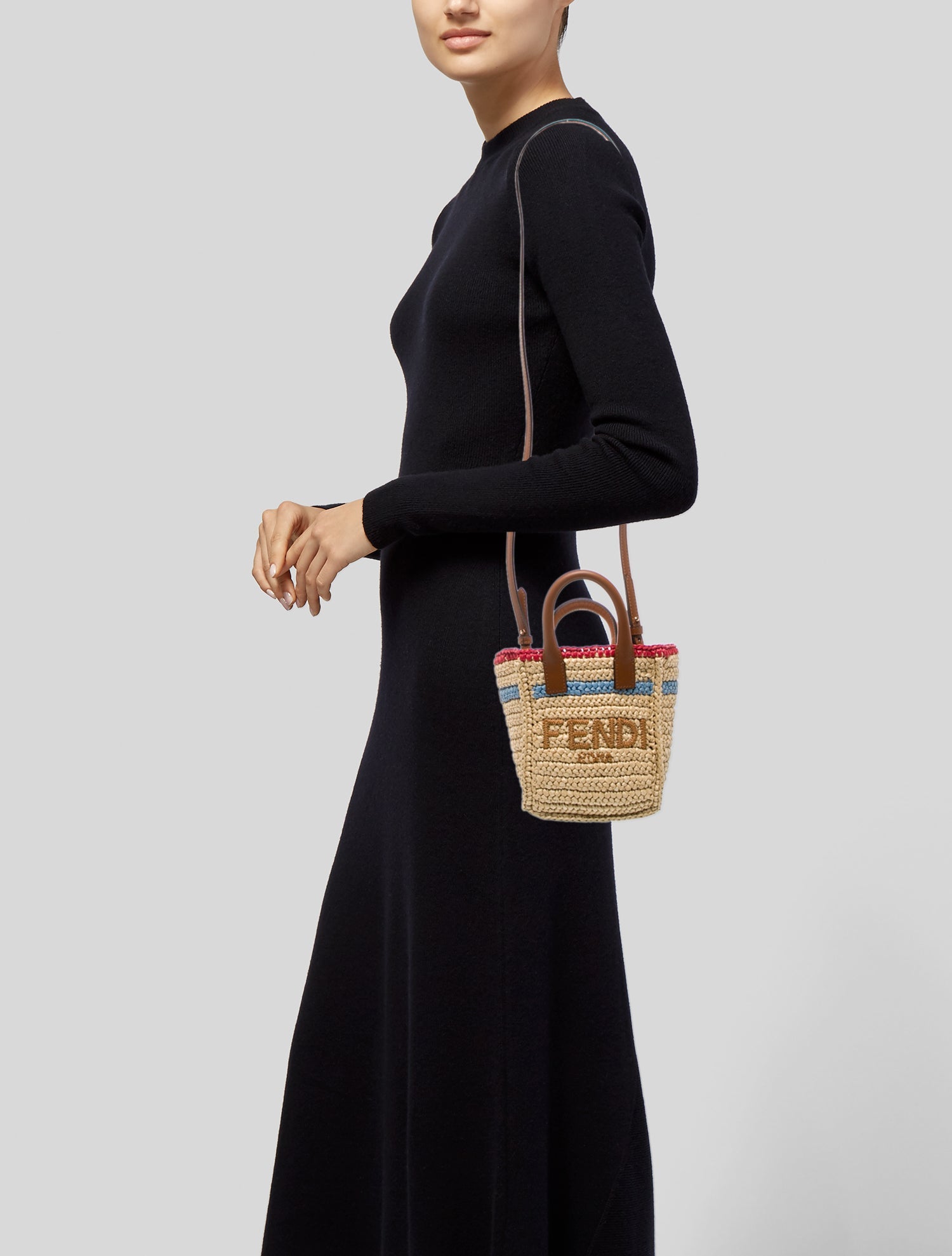 Fendi Raffia Sunshine Tote Mini