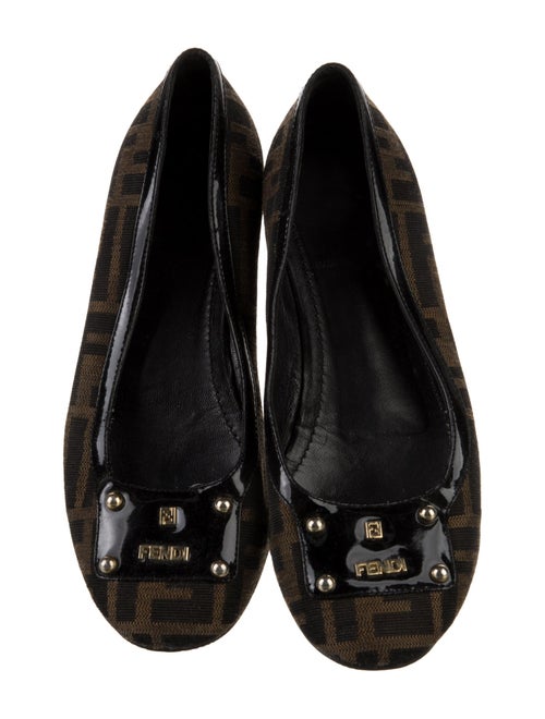 Fendi Zucca FF Logo Canvas Ballet Flats