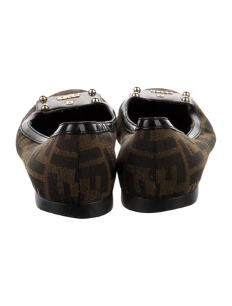 Fendi Zucca FF Logo Canvas Ballet Flats