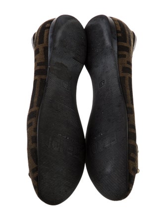 Fendi Zucca FF Logo Canvas Ballet Flats